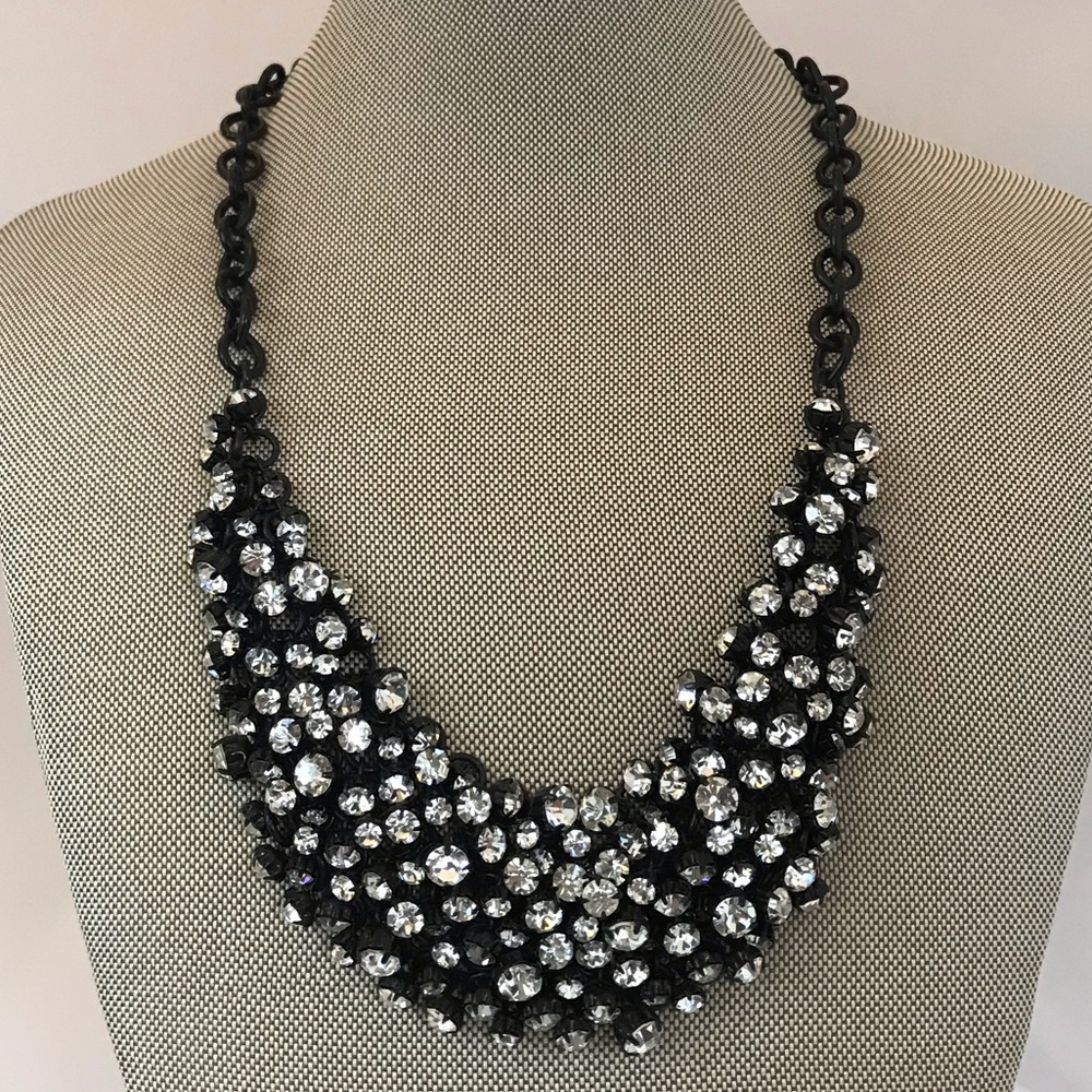 Black JCrew Rhinestone Necklace